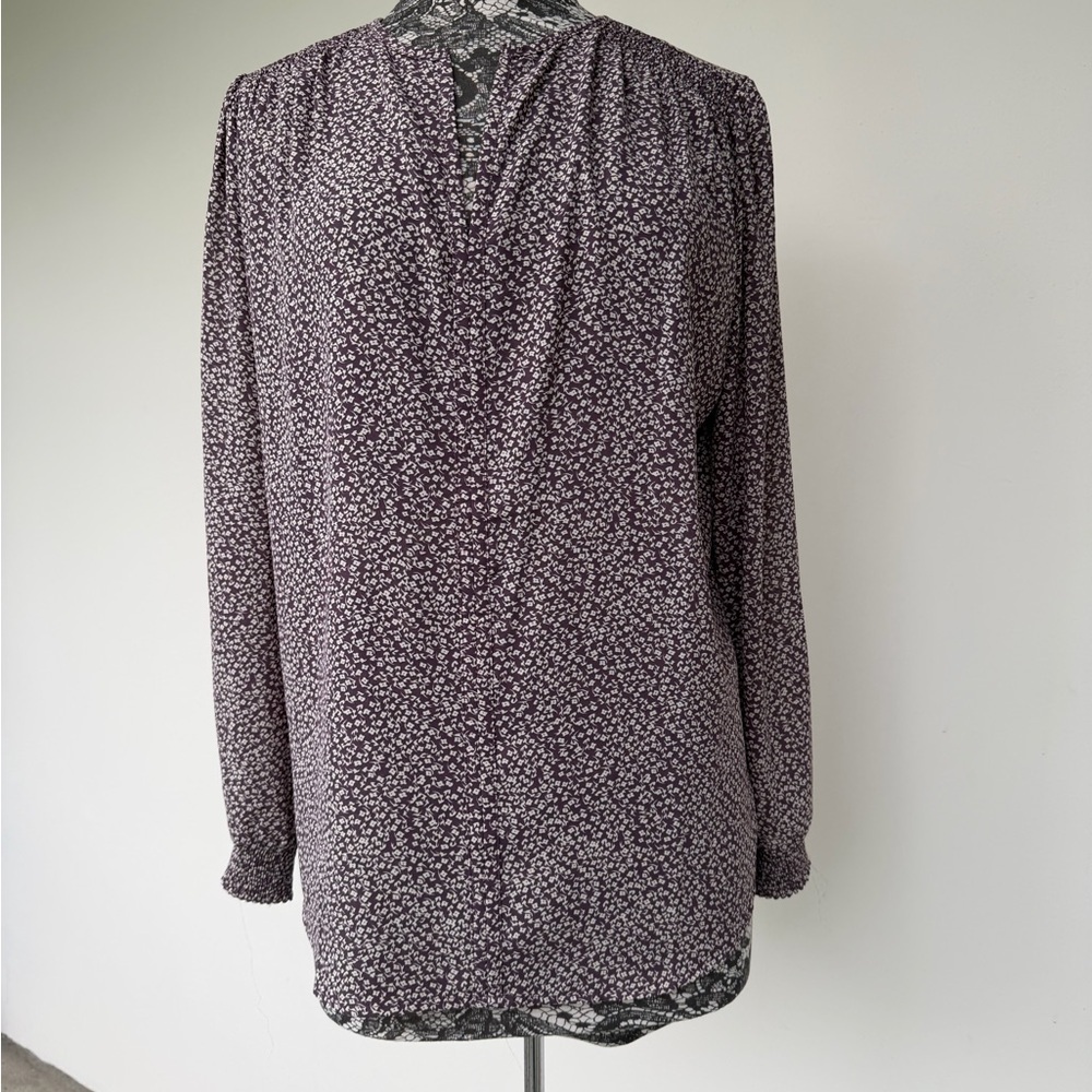 Women’s Long Sleeve Floral Blouse - Purple by Monday Fun size XL